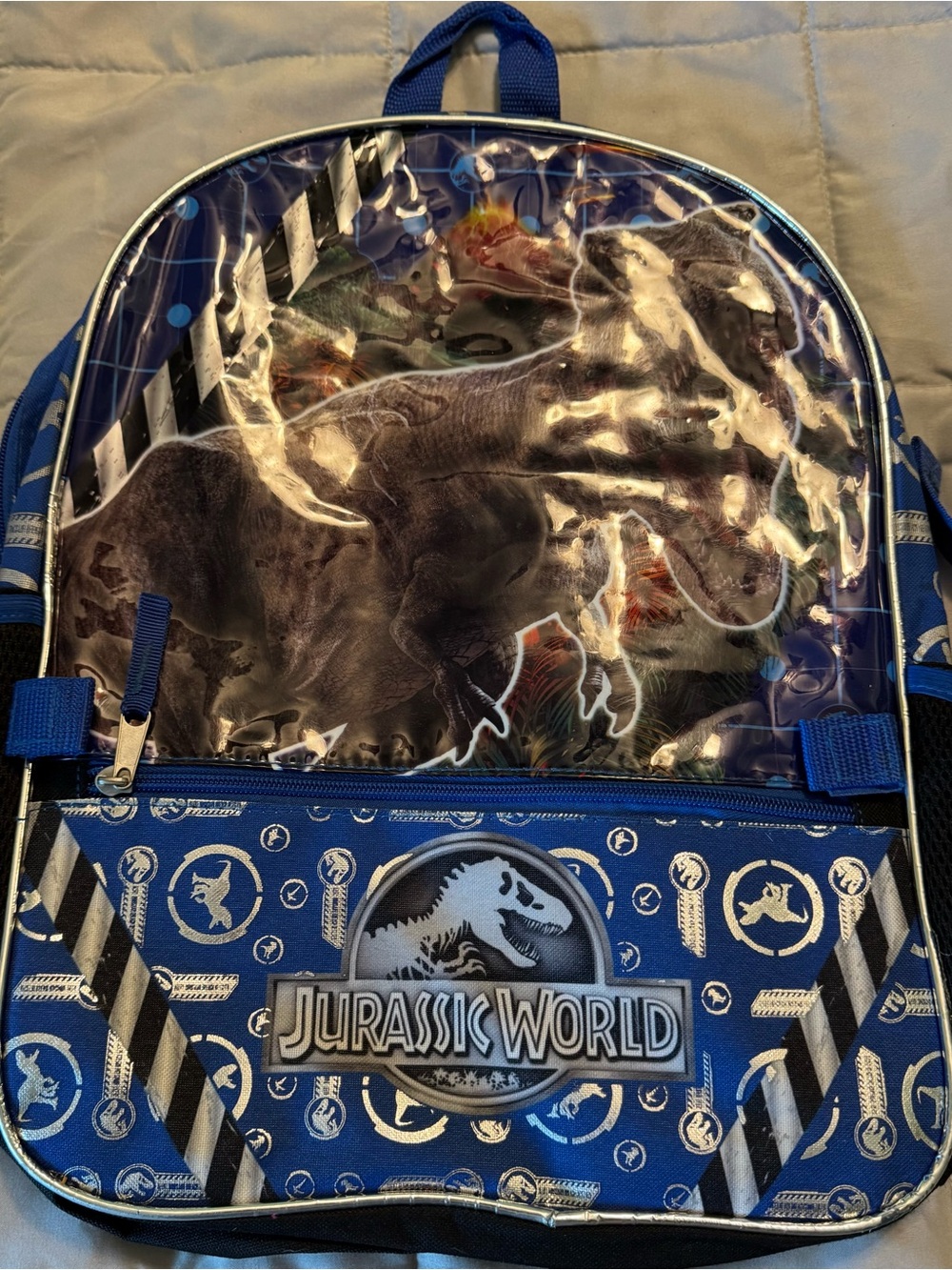 Jurassic World Kids Blue Dinosaur Backpack for School
